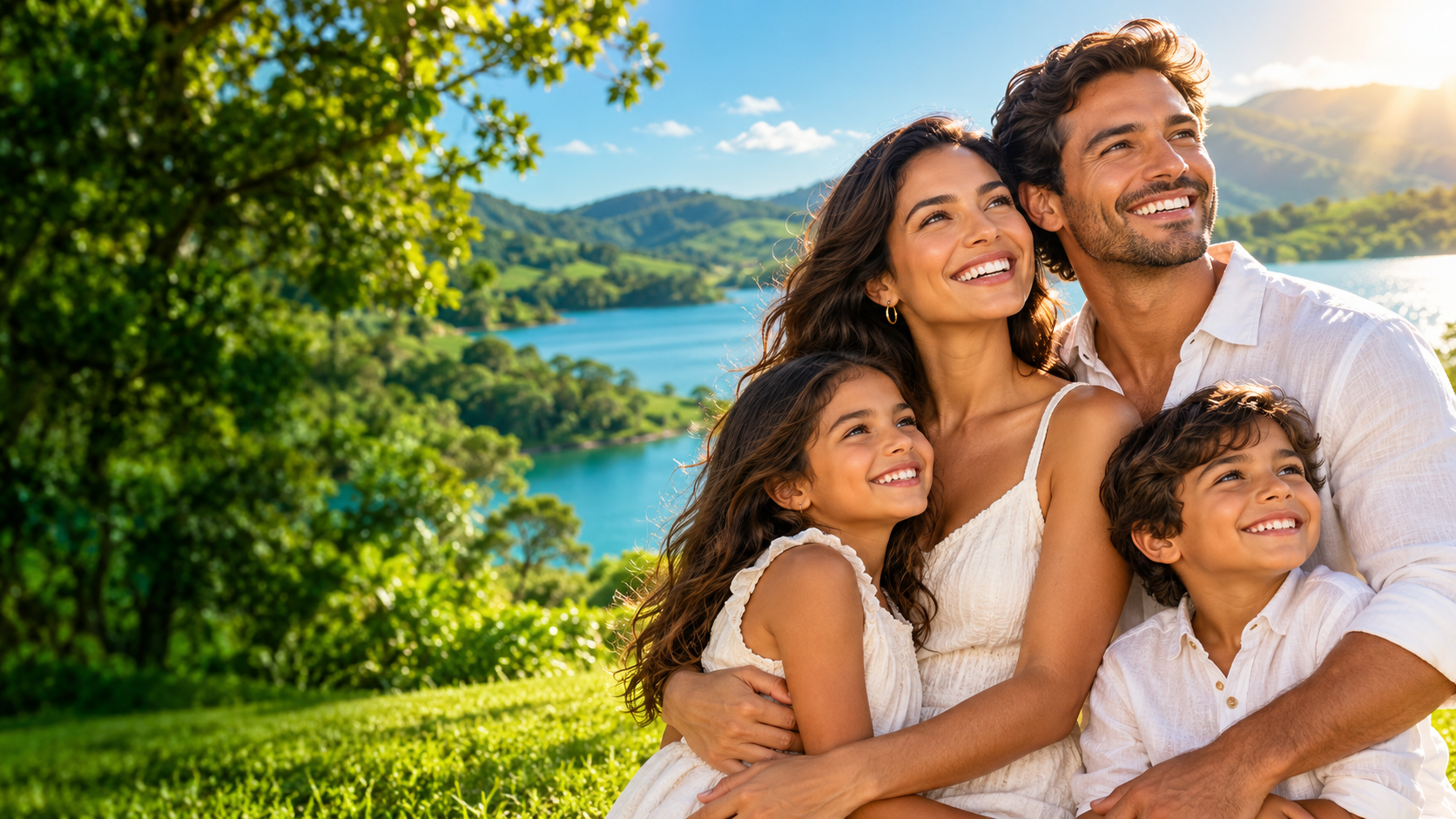 Família aproveitando um momento ao ar livre